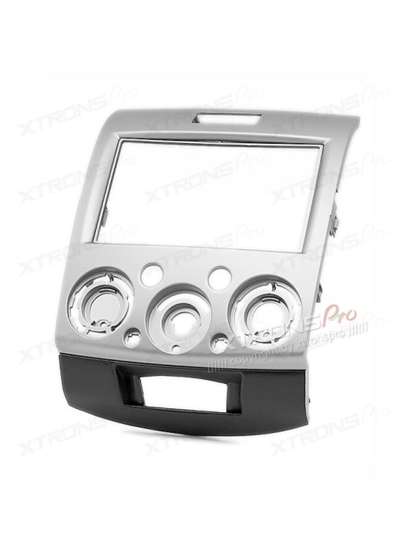 Silver Double Din In-dash Car Audio Installation Kit Fascia Plate for FORD, MAZDA