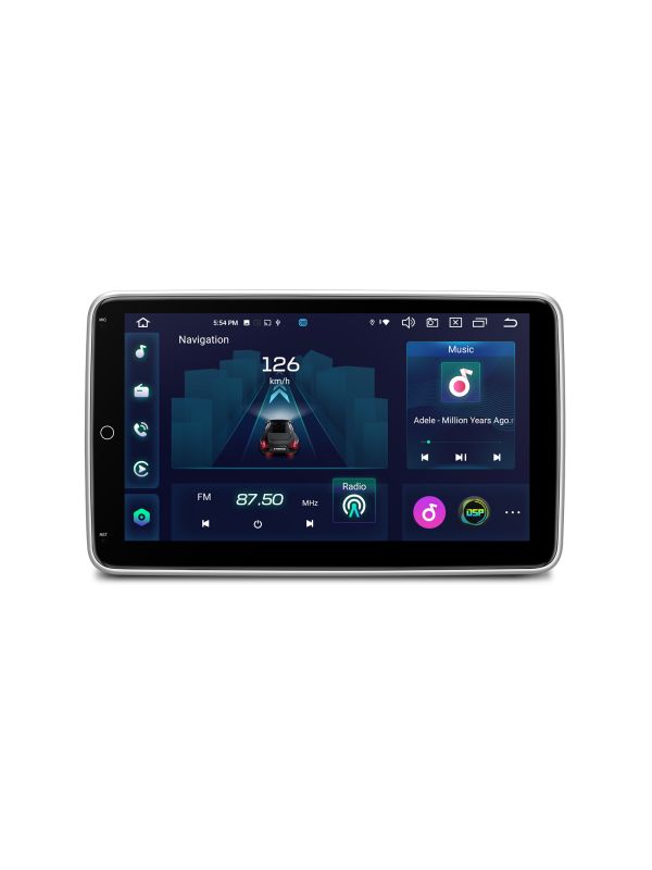 雙 DIN | 安卓 12 | 八核 | 4GB 內存和 64GB ROM | 可旋轉 QLED 顯示屏 | 全球4G LTE解決方案| TX120L