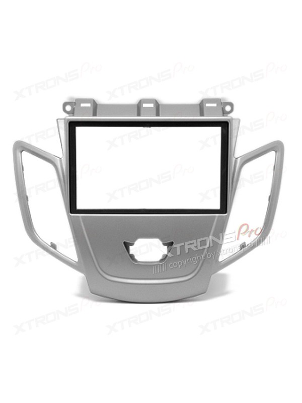 Silver Double Din CD Radio Facia Fascia Panel Surround for FORD Fiesta 2008+