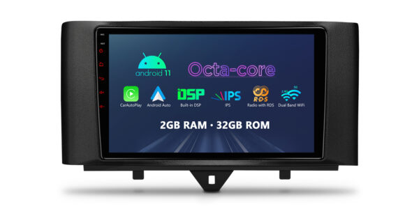 Smart Fortwo | 安卓 12 | 八核 | 2GB DDR4 內存和 32GB ROM | 汽車級硬件 | PEP92MSMT