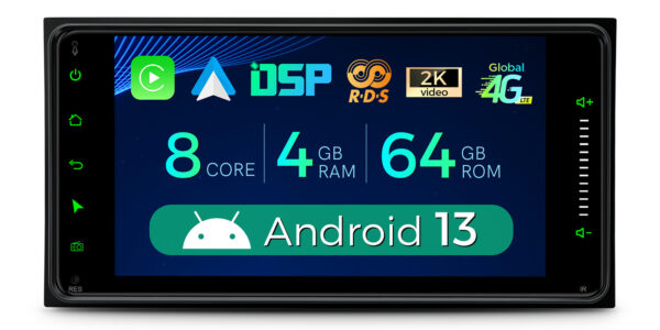 豐田 | 安卓 13 | 八核| 4GB 記憶體和 64GB ROM | 全球4G LTE解決方案 | PX73HGTL