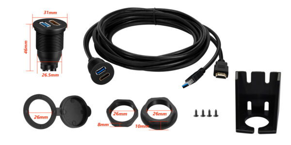 3米USB 3.0 HDMI嵌入式延長線| AKHDMIUSB01