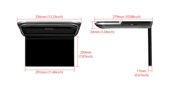 12.5" |  Octa-Core | 2GB RAM & 32GB ROM | IPS Screen | Android Roof Mounted Player | CM125AS