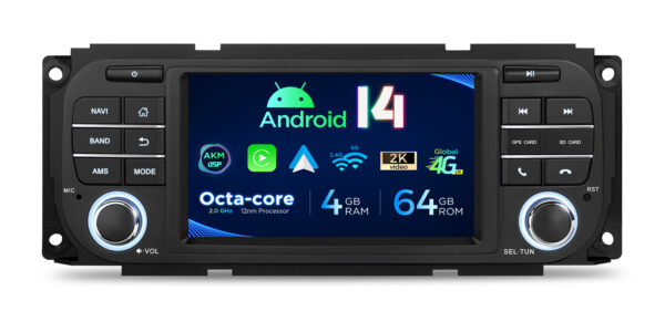 吉普/道奇/佳士拿 | 安卓 14 | 八核心 | 4GB 記憶體 & 64GB 儲存空間 | 全球 4G LTE 解決方案 | PX54WRJL