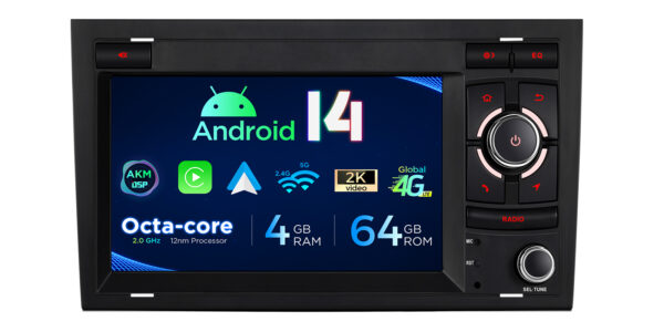 奧迪/西雅特 | 安卓 14 | 八核心 | 4GB 記憶體 & 64GB 儲存空間 | 全球 4G LTE 解決方案 | PX74A4AL