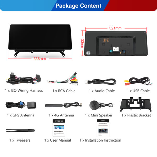 寶馬 | X3 | 安卓系統 & OEM 系統 | 高通 680 | 八核心 | 8GB 記憶體 & 128GB 儲存空間  | QGB23NB12X3