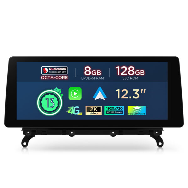 寶馬 | X3 | 安卓系統 & OEM 系統 | 高通 680 | 八核心 | 8GB 記憶體 & 128GB 儲存空間  | QGB23NB12X3
