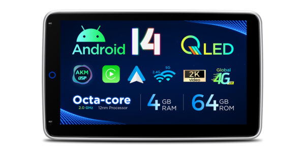 單 DIN | 安卓 14 | 八核 | 4GB 記憶體 & 64GB 儲存空間 |全球 4G LTE 解決方案 | DX121L 