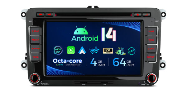 大眾 / 西雅特 / 斯柯達 | 安卓 14 | 八核 | 4GB 記憶體 & 64GB 儲存空間 | 全球 4G LTE 解決方案 | PX74MTVGS