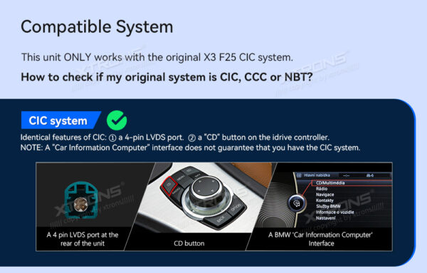寶馬 |X3 F25 |Android OS & OEM系統 |八核 |4GB RAM & 64GB ROM |集成 4G 解決方案 |QDB80X3CI