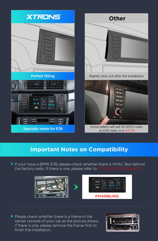 寶馬 | E39 系列 | 安卓 14 | 八核 | 4GB 記憶體 & 64GB 儲存空間 | 全球 4G LTE 解決方案 | PX7439BGS