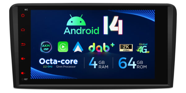 奧迪 A3/S3/RS3 | 安卓 14 | 八核 | 4GB 記憶體 & 64GB 儲存空間 | 全球 4G LTE 解決方案 | PX84A3ALDABGS